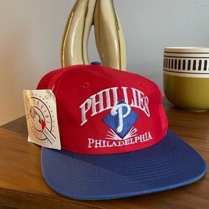 Vintage 90s Philadelphia Phillies Eds West Signature Snapback Hat NEW WITH TAGS